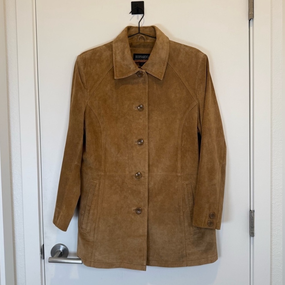 Vintage tan suede button down Bernardo jacket